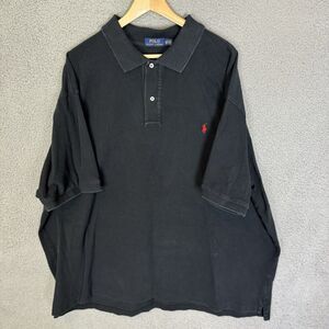 Polo Ralph Lauren Shirt Men's 4XB Black Polo Short Sleeve‎ Button Pony Casual